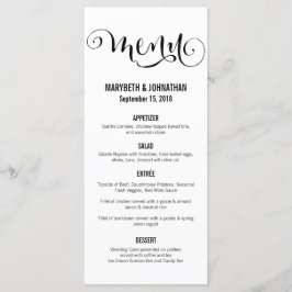 Modern machen wir Script Wedding Menu Card Menükarte