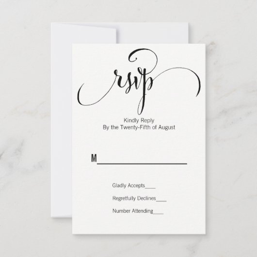 Modern machen wir Script Wedding RSVP Card Karte (Vorderseite)