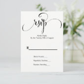 Modern machen wir Script Wedding RSVP Card Karte (Stehend Vorderseite)