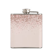 modern macht 50 aussehen gute Rose Gold Glitzer Flachmann (Rückseite)