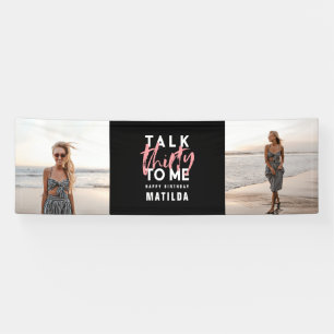 Modern mädchenhaft schwarz rosa Multi-Foto 30. Ge Banner