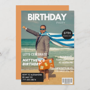 Modern Magazine Cover für ihn 37. Geburtstag Einladung