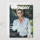 Modern Magazine Cover für ihn 41. Geburtstag Einladung (Vorderseite)