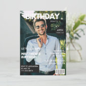 Modern Magazine Cover für ihn 49. Geburtstag Einladung (Stehend Vorderseite)