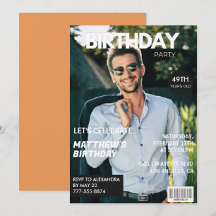 Modern Magazine Cover für ihn 49. Geburtstag Einladung