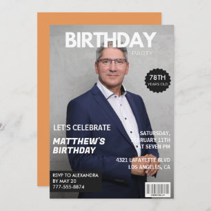 Modern Magazine Cover für ihn Foto 78. Geburtstag Einladung
