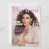 Modern Magazine Cover Photo Birthday Party Einladung (Vorderseite)