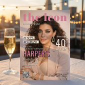 Modern Magazine Cover Photo Birthday Party Einladung