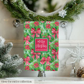 Modern magenta and red Christmas preppy bath towel Badhandtuch Set