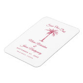 Modern Magenta Beach Wedding Save the Date Magnet (Linke Seite)