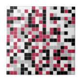 Modern Magenta Black Gray Geometric Fliese (Vorderseite)