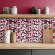 Modern Magenta Black Gray Geometric
