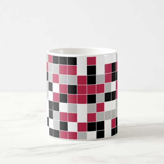Modern Magenta Black Gray Geometric Kaffeetasse (Mittel)