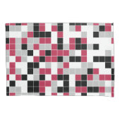 Modern Magenta Black Gray Geometric Kissenbezug (Vorderseite-Links)