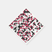 Modern Magenta Black Gray Geometric Serviette (Ecke)