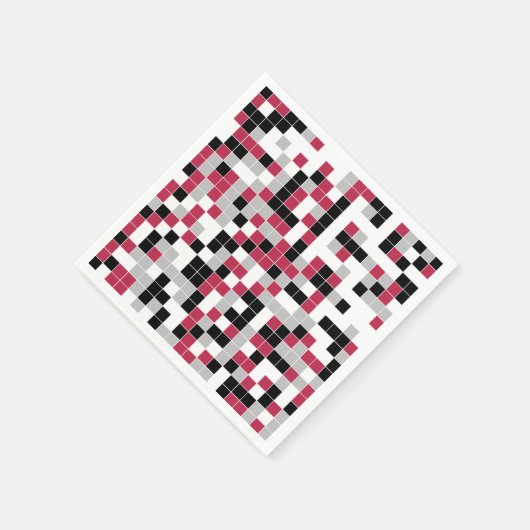 Modern Magenta Black Gray Geometric Serviette (Ecke)