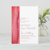Modern Magenta Coral Wedding Einladung (Stehend Vorderseite)