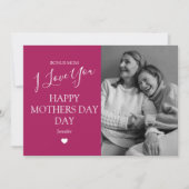 Modern Magenta Foto Mothers Day Feiertagskarte (Vorderseite)