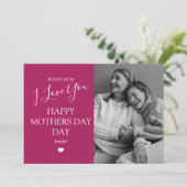 Modern Magenta Foto Mothers Day Feiertagskarte (Stehend Vorderseite)