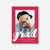 Modern Magenta Foto Script Abschluss Ankündigung