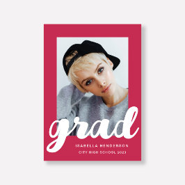 Modern Magenta Foto Script Abschluss Ankündigung