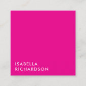 Modern Magenta Minimalistisch Quadratische Visitenkarte (Vorderseite)