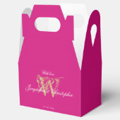 Modern Magenta Monogram + Name Script Eleganter Ch Geschenkschachtel (Geöffnet)