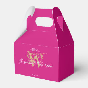 Modern Magenta Monogram + Name Script Eleganter Ch Geschenkschachtel