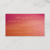 Modern Magenta Orange Abstrakt Gold Monogram Visitenkarte (Rückseite)