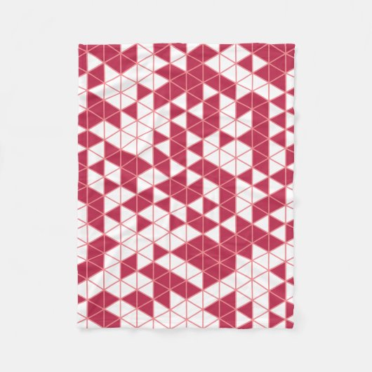 Modern Magenta Pink White Geometric Triangle Fleecedecke (Vorderseite)