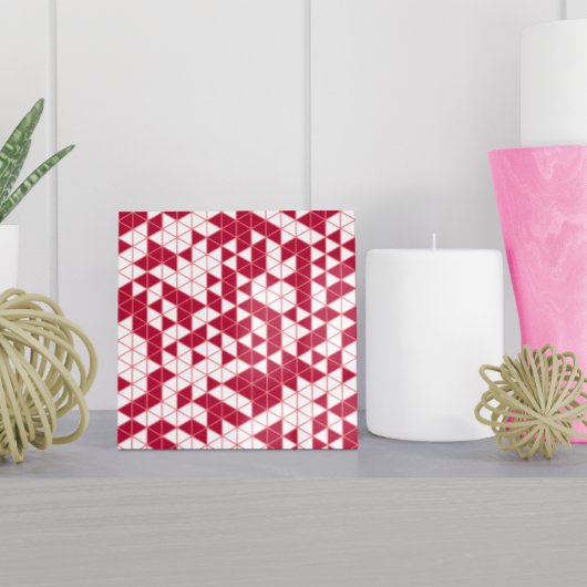 Modern Magenta Pink White Geometric Triangle Fliese