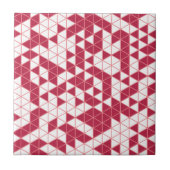 Modern Magenta Pink White Geometric Triangle Fliese (Vorderseite)