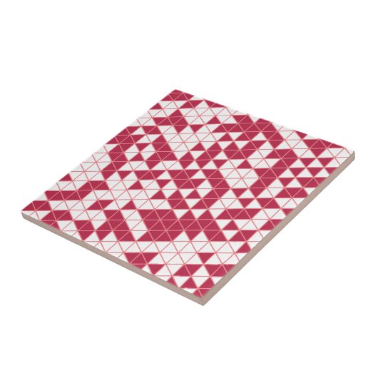 Modern Magenta Pink White Geometric Triangle Fliese (Seite)