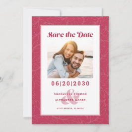 Modern Magenta Red Pattern | SAVE THE DATE FOTO