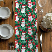 Modern magenta red preppy Christmas table runner Mittelgroßer Tischläufer
