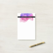 Modern Magenta Wasserfarbe Personalisiert Post-it Klebezettel (Auf Schreibtisch)