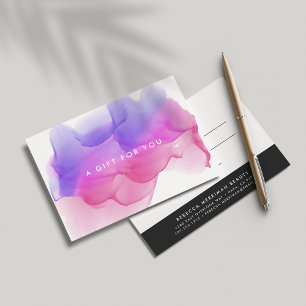 Modern Magenta Watercolor Blot Gift Certificate