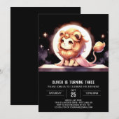 Modern Magic Lion Birthday Einladung (Vorne/Hinten)