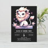 Modern Magic Lion Birthday Einladung (Stehend Vorderseite)