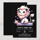 Modern Magic Lion Birthday Einladung (Vorne/Hinten)