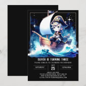 Modern Magic Pirate Geburtstag Einladung (Vorne/Hinten)