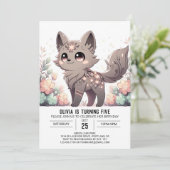 Modern Magic Wolf Digital Geburtstag Einladung (Stehend Vorderseite)