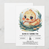 Modern Magical Duck Birthday Einladung (Vorne/Hinten)