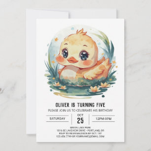 Modern Magical Duck Birthday Einladung
