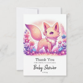 Modern Magical Fox Baby Dusche Dankeskarte
