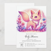 Modern Magical Fox Baby Dusche Einladung (Vorne/Hinten)