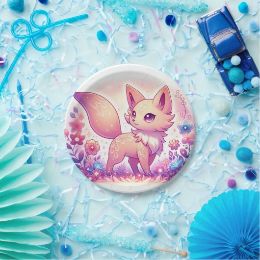 Modern Magical Fox Baby Dusche Pappteller (Party)