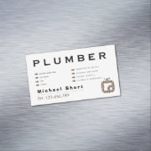 Modern Magnetic Black & Brown Plumber Magnetische Visitenkarte (Beispiel)