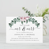 Modern Magnolia Future Mr. und Mrs. Engagement Par Einladung (Stehend Vorderseite)