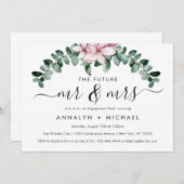 Modern Magnolia Future Mr. und Mrs. Engagement Par Einladung (Vorne/Hinten)
